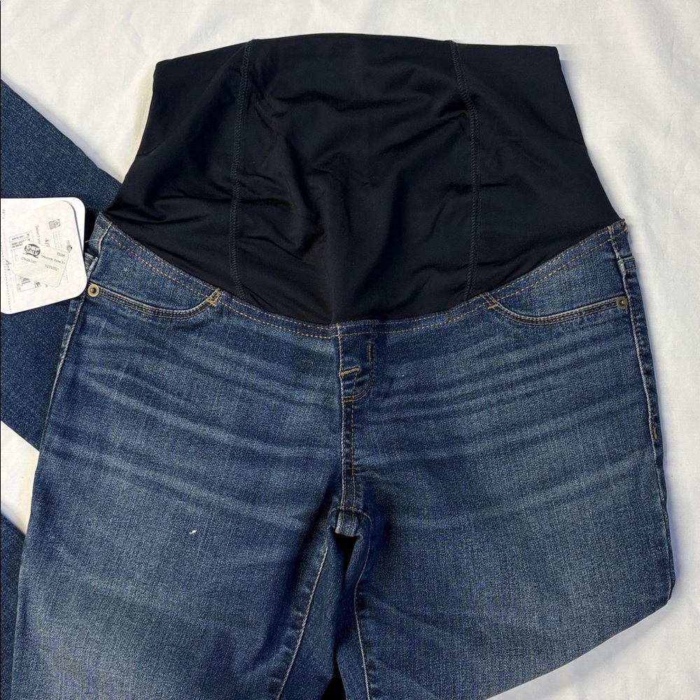 Ingrid & Isabel Crossover Panel Maternity Denim with Black Waistband sz 4/27R - Picture 2 of 7
